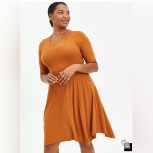 Torrid Midi Super Soft Rib Hanky Hem Dress, size 2